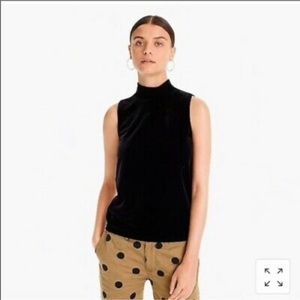 J. Crew | velour mock neck tank | black | small
